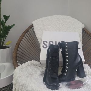 Schutz Zara Lace up Boot (Black, USA size 6)